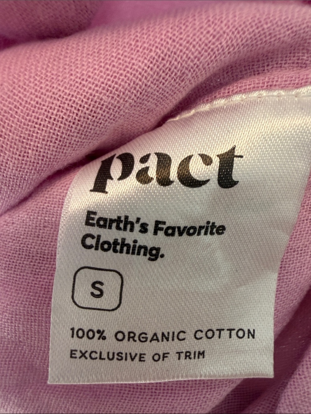 Pact Organic Cotton Coastal Double Gauze Beach Cover-Up Dress Lilac Pink. Small - Picture 7 of 10